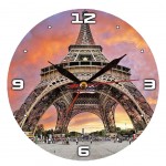 Paris glass wall Clock