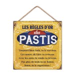 Metal plate - The rules of pastis - 20 x 20 cm