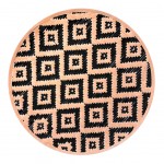 Round beige and Black woven bamboo leaf placemat - 38 cm