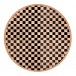 Round beige and Black woven bamboo leaf placemat - 38 cm