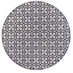 Blue and White Cement Tile Round Placemat