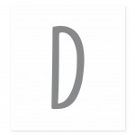 Letter D Wall Decor Sticker - Gray