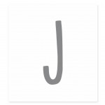 Letter J Wall Decor Sticker - Gray