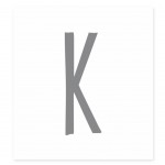 Letter K Wall Decor Sticker - Gray