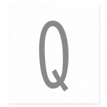 Letter Q Wall Decor Sticker - Gray