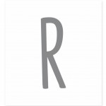Letter R Wall Decor Sticker - Gray
