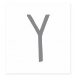 Letter Y Wall Decor Sticker - Gray