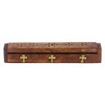 Wooden incense holder box - Crucifix