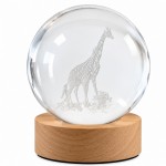 Lightmeup 3D Giraffe and Calf LED Night Light, Glass Sphere