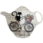 Tea Bag Rest Saucer - Cat on a Bike