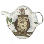 Owl and mouse saucer for tea bag