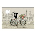 Placemat Cat on a bike in Paris