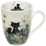 Cats and butterflies porcelain cup - kiub collection