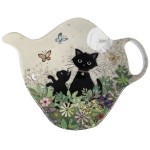 Saucer for tea bag - Kittens in the garden