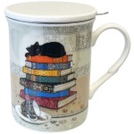 Tea maker with infuser - Kitten and books