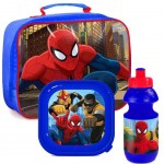 Spiderman bag, lunch box and bottle