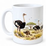 African ostrich safari ceramic mug 300 ml wildlife gift