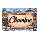 Bedroom Sign 20 x 15 cm Aluminium Alpine Chalet Ski Decor