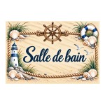 Bathroom Sign 20 x 15 cm Aluminium Coastal Seaside Door Decor