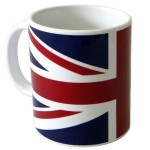 Union Jack mug, British flag ceramic coffee cup, 300 ml