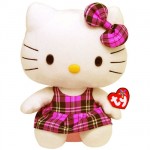 Ty Beanie Buddy Hello Kitty Tartan Plaid Overalls