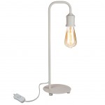 White metal table lamp