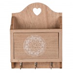 Key holder in raw wood
