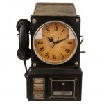 Vintage black telephone Clock key box