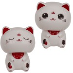 Solar lucky cat figurine  Random model  5.5 cm