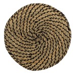 Round straw placemat - black