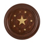 Round wooden incense stick holder - Star