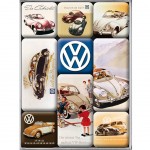 Volkswagen - Box of 9 mini-magnets enamelled
