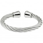 Zippo torque bracelet in twisted stainless steel