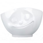 Large white porcelain bowl Tassen 500 ml - Happy