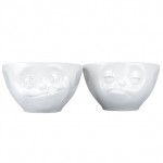 Set of 2 Small Porcelain Bowls by Tassen - Greedy and Sleepy