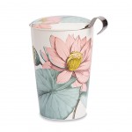 Double-walled porcelain mug with infuser