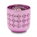 Glass Votive holder Heart and Home - metallic Pink