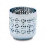 Glass Votive holder Heart and Home - metallic Blue