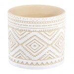 Aztec Mini ceramic flower pot 7 cm - White