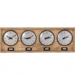 Large hanging clock Retro metal and wood 76 cm