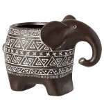 Elephant Flowerpot with geometric patterns