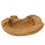 Round teak bowl