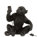 Monkey lamp in black resin 33 cm