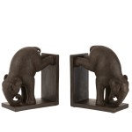 Brown Resin Elephant Bookend