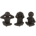 Les p'tits Maurice of wisdom in black resin 24 cm