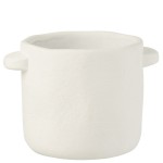 White cement pot cover