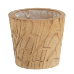 Cache pot in natural wood 15 cm