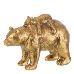 Golden bear and cub statue 15 cm