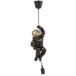 Astronaut monkey chandelier in black resin 37 cm