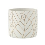 White and gold ceramic pot cover